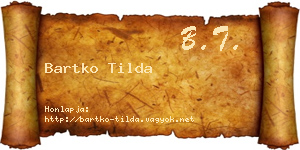 Bartko Tilda névjegykártya